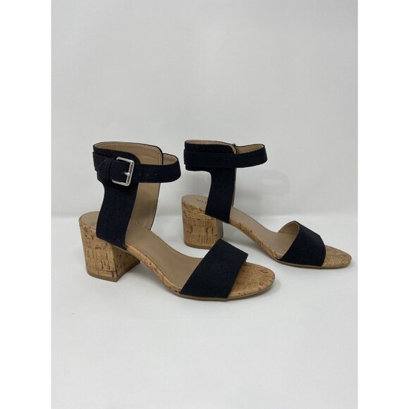 Womens' US 6 Merona Black Quarter Strap Block Heel Sandals Shoes NWOB - Picture 4 of 9